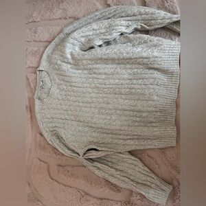 Cozy Gray Cable Knit Sweater